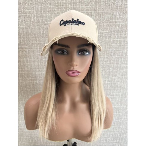18 inch Balayage Ombre Blonde & Smoky Beige Band Fall Wig – Mini Tiny Layer