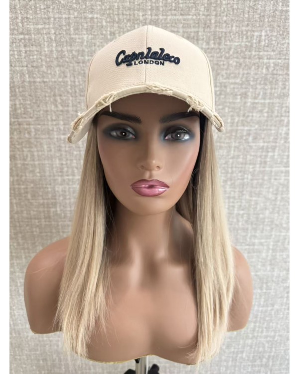 18" Balayage Ombre Blonde & Smoky Beige Band Fall Wig