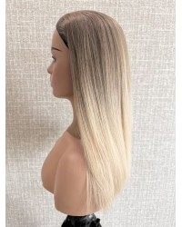 18" Balayage Ombre Blonde & Smoky Beige Band Fall Wig 18 inch Balayage Ombre Blonde & Smoky Beige Band Fall Wig – Mini Tiny Layer