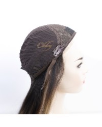 Natural Dark Brown With Highlights Small Layer Virgin European Hair Band-fall Wigs