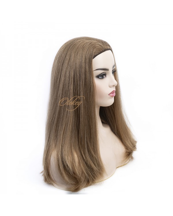 Natural Gold Brown Color Small Layer Virgin European Hair Band-Fall Kosher Wigs