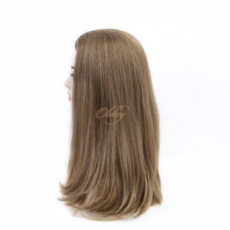 Natural Gold Brown Color Small Layer Virgin European Hair Band-Fall Kosher Wigs