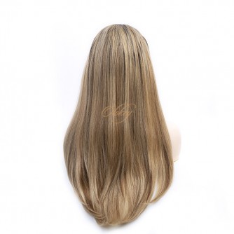 NOA# Blonde Highlights Color 24Inch Small Layer Virgin European Hair Sport-Fall Wigs