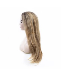 NOA# Blonde Highlights Color 24Inch Small Layer Virgin European Hair Sport-Fall Wigs