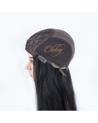 Natural Dark Brown Small Layer Virgin European Hair Band-fall Wigs