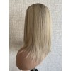 12" Ashy Blonde Silk Top Wig Topper – 8×8 Base with 4×4 Handmade Top Ashy blonde silk top hair piece 8x8 base with 9-tooth front comb clip