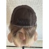 12" Ashy Blonde Silk Top Wig Topper – 8×8 Base with 4×4 Handmade Top Ashy blonde silk top hair piece 8x8 base with 9-tooth front comb clip