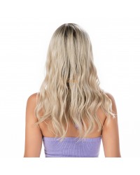 Iced Champagne Blonde silk top hair topper 8x8 with 4×4 handmade silk base – 18 inch