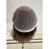 24" balayage caramel brown hairpiece on 9.6×9.6 Mono 3# base with PU silicone perimeter