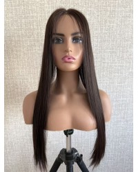 24" Natural Brown European Lace Top Hair Piece Natural Brown #6 Virgin European Lace Top Hair Piece 24 inch