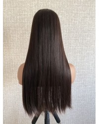 24" Natural Brown European Lace Top Hair Piece Natural Brown #6 Virgin European Lace Top Hair Piece 24 inch