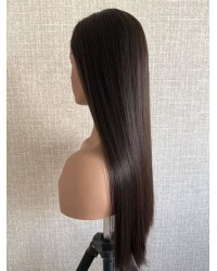24" Natural Brown European Lace Top Hair Piece Natural Brown #6 Virgin European Lace Top Hair Piece 24 inch