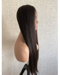 24" Natural Brown European Lace Top Hair Piece Natural Brown #6 Virgin European Lace Top Hair Piece 24 inch