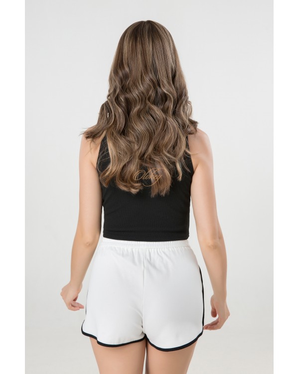 20" Ash Mocha Swirl Silk Top Hair Topper – 4×4 Silk Top, 8×8 Cap | Virgin European Hair