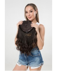 Silk Top 4×4 Hair Topper, #4 Dark Brown Mongolian Hair, 8×8 Cap, 18 Inch
