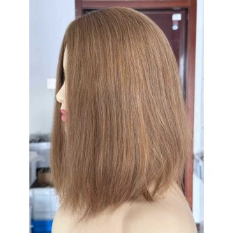 14" Silk Top Golden Caramel Virgin Slavic Hair Toppers | Kippah Fall – Special Rosh Hashanah Offer