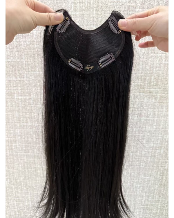 20" U-Part Virgin Hair Piece – Natural #2 Dark Brown
