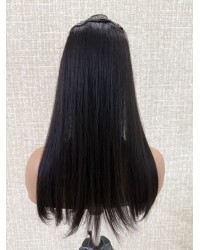 20" U-Part Virgin Hair Piece – Natural #2 20 inch U-Part Virgin Brazilian Hair Piece Natural #2 Dark Brown with Clips