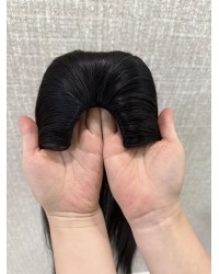 20" U-Part Virgin Hair Piece – Natural #2 20 inch U-Part Virgin Brazilian Hair Piece Natural #2 Dark Brown with Clips