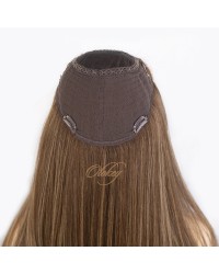 Silk Top 4*4 Color 8/14 Highlights Virgin European Hair Kippah Fall Topper