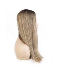 Silk Top 4*4 Color NOA# Highlights Blonde Virgin European Hair Kippah Fall Topper Silk Top 4*4 Color NOA# Highlights Blonde Virgin European Hair Kippah Fall Topper