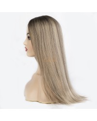Silk Top 4*4 Color NOA# Highlights Blonde Virgin European Hair Kippah Fall Topper Silk Top 4*4 Color NOA# Highlights Blonde Virgin European Hair Kippah Fall Topper