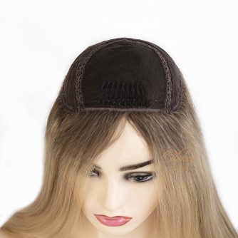 Silk Top 4*4 Color NOA# Highlights Blonde Virgin European Hair Kippah Fall Topper