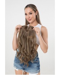 Virgin European Hair Dyed 4#/8#/18# Luxury Lace Topper , Lace Kippah Fall Toppers Hair Pieces