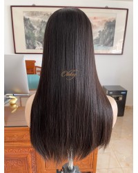 Custom Lace Top Hair Topper – #2 Dark Brown, Virgin European Hair Custom Handmade Lace Top Hair Topper – Virgin European Hair, Dark Brown #2, 8×8 Cap, 24 Inch