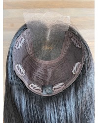 Custom Lace Top Hair Topper – #2 Dark Brown, Virgin European Hair Custom Handmade Lace Top Hair Topper – Virgin European Hair, Dark Brown #2, 8×8 Cap, 24 Inch