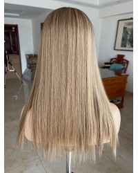 Virgin European Hair Balayage Blonde Highlights Color Lace Topper , Lace Kippah Fall Toppers