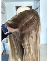 Hazelnut Toffee Melt Silk Top Wig 16” & 20” Rooted Hazelnut Toffee Melt Silk Top Lace Wig – Virgin Mongolian Hair