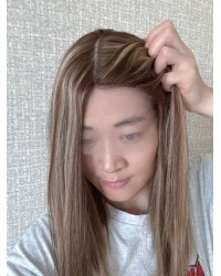 Hazelnut Toffee Melt Silk Top Wig 16” & 20” Rooted Hazelnut Toffee Melt Silk Top Lace Wig – Virgin Mongolian Hair