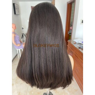 Silk Top With Ear To Ear Lace Natural Brazilian Hair Lace Front Wigs
