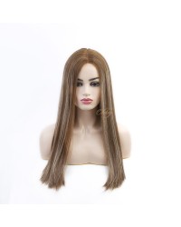 22" Balayage Light Chestnut & Honey Blonde Lace Top Wig – Virgin Brazilian Hair Balayage Light Chestnut & Honey Blonde 5x5 Lace Top Wig, Virgin Brazilian Hair, Ear-to-Ear Lace, Kosher Wig, 22 Inch