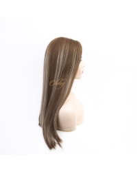 22" Balayage Light Chestnut & Honey Blonde Lace Top Wig – Virgin Brazilian Hair Balayage Light Chestnut & Honey Blonde 5x5 Lace Top Wig, Virgin Brazilian Hair, Ear-to-Ear Lace, Kosher Wig, 22 Inch