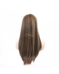 22" Balayage Light Chestnut & Honey Blonde Lace Top Wig – Virgin Brazilian Hair Balayage Light Chestnut & Honey Blonde 5x5 Lace Top Wig, Virgin Brazilian Hair, Ear-to-Ear Lace, Kosher Wig, 22 Inch