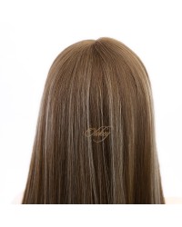 22" Balayage Light Chestnut & Honey Blonde Lace Top Wig – Virgin Brazilian Hair Balayage Light Chestnut & Honey Blonde 5x5 Lace Top Wig, Virgin Brazilian Hair, Ear-to-Ear Lace, Kosher Wig, 22 Inch