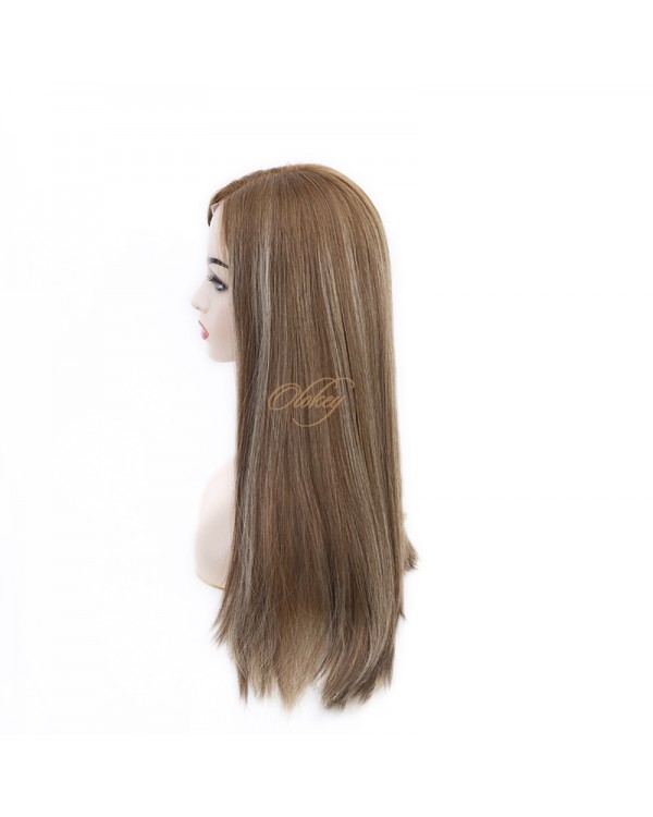 22" Balayage Light Chestnut & Honey Blonde Lace Top
