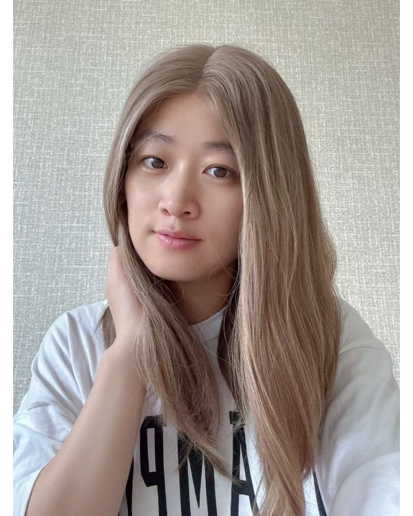18’’ Soft Sandstone Blonde 10/16# Luxury Lace Top Wig 