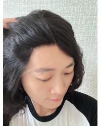 12" Darker Brown #2 Lace Top Brazilian Wave Wig with Mini Tiny Layer and Swiss Lace Single Knots