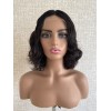 12" Darker Brown #2 Lace Top Brazilian Wave Wig with Mini Tiny Layer and Swiss Lace Single Knots
