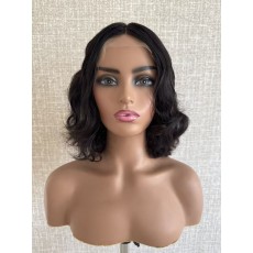 12" Short Lace Top Brazilian Wave Hair Wig – Darker Brown #2