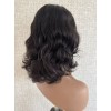 12" Darker Brown #2 Lace Top Brazilian Wave Wig with Mini Tiny Layer and Swiss Lace Single Knots