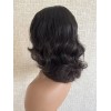 12" Darker Brown #2 Lace Top Brazilian Wave Wig with Mini Tiny Layer and Swiss Lace Single Knots
