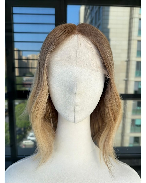 Studio Ready |14” Lace Top Virgin Slavic Hair Balayage Ombre Color Luxury Wig 