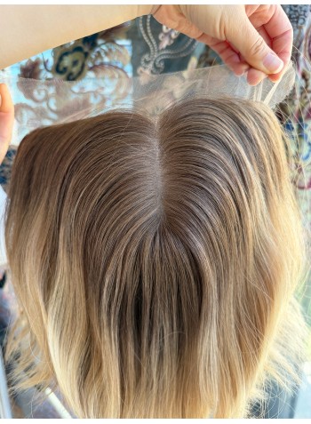 Studio Ready |14” Lace Top Virgin Slavic Hair Balayage Ombre Color Luxury Wig 