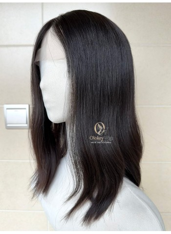 Studio Ready |16" New Lace Top Virgin Mongolian Hair Deep Brunette Luxury Wig