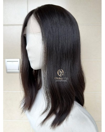 Studio Ready |16" New Lace Top Virgin Mongolian Hair Deep Brunette Luxury Wig