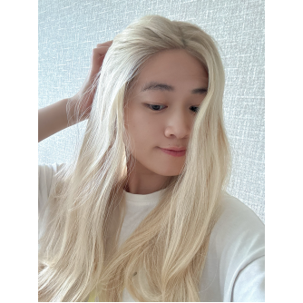 22" Vanilla Cream Lace Top Wig – Ombre Blonde Color | Swiss Lace Single Knots | Brazilian Hair